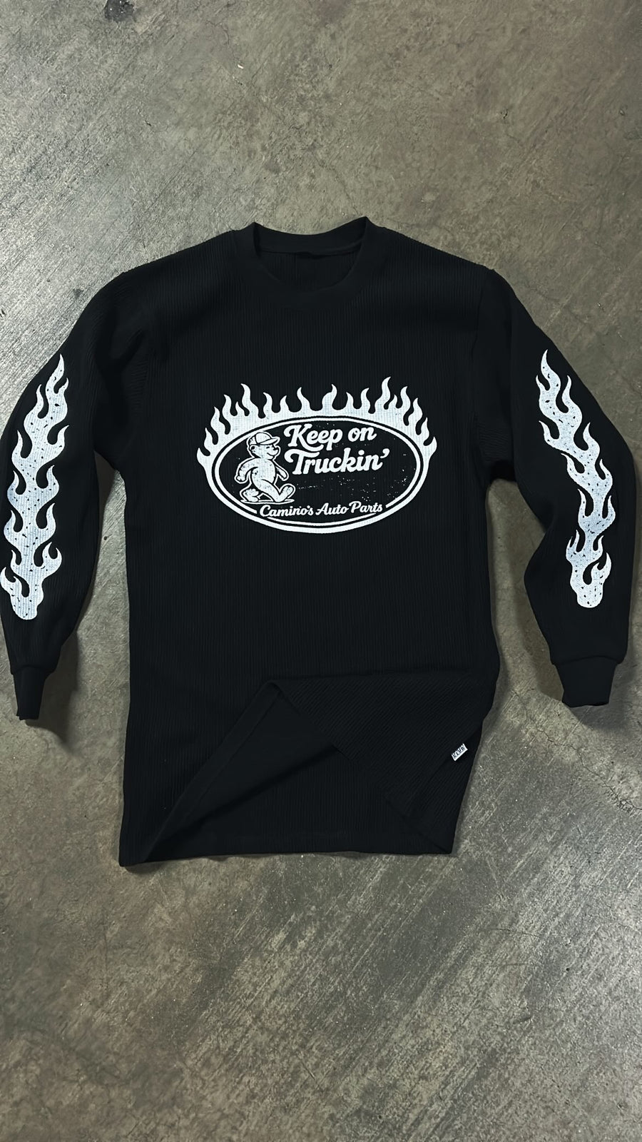 Keep On Truckin' Long Sleeve Thermal Shirt  Black