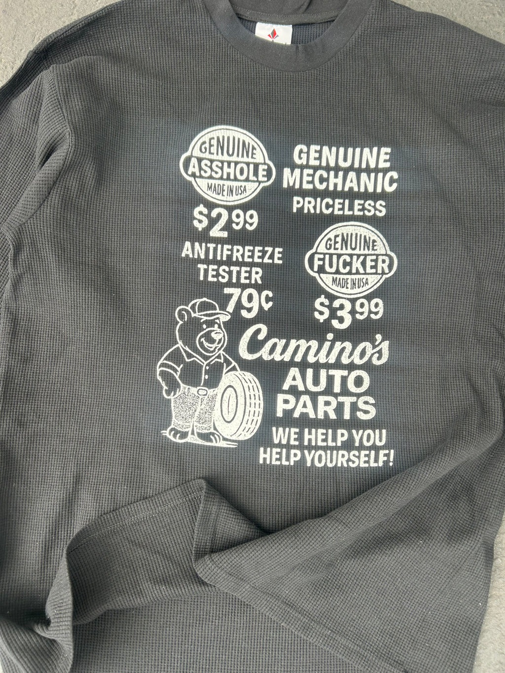 Parts & Personalities Long Sleeve Thermal Shirt-Black