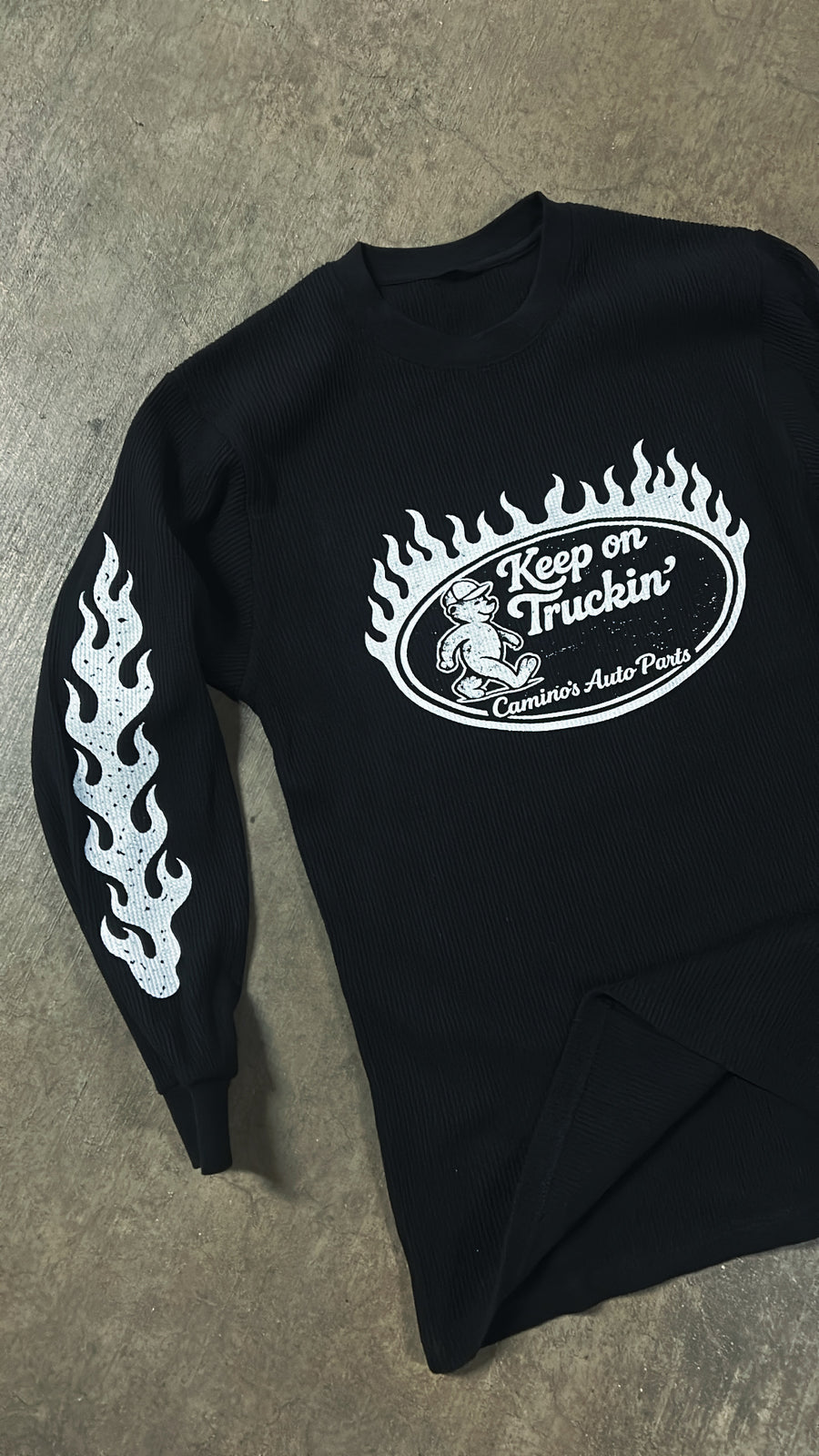 Keep On Truckin' Long Sleeve Thermal Shirt  Black