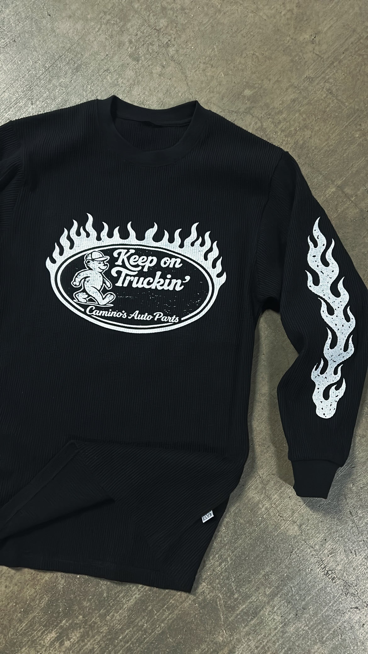Keep On Truckin' Long Sleeve Thermal Shirt  Black