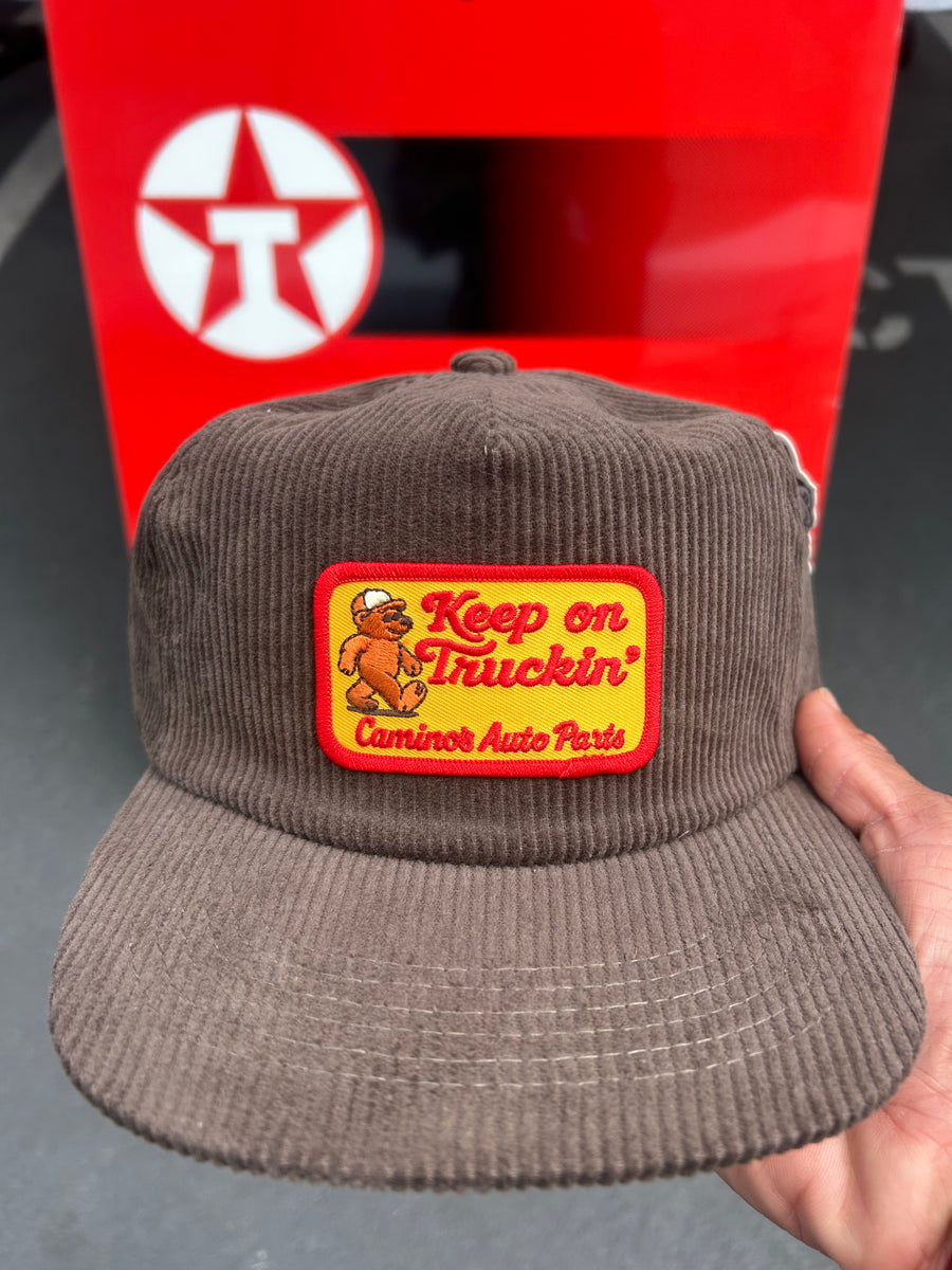 Camino’s Auto Parts ‘Keep On Truckin’ Brown Unstructured Fit Trucker Hat