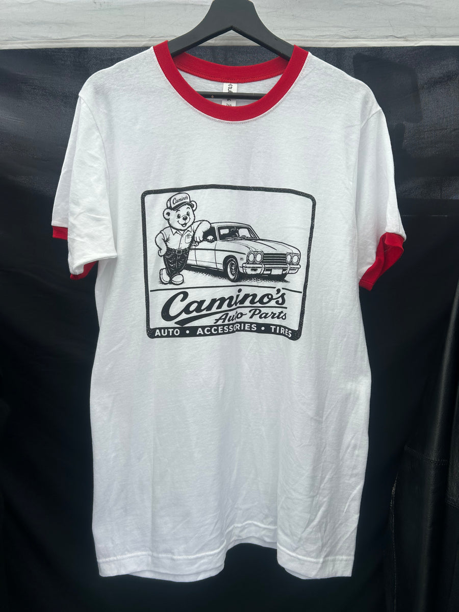 Camino’s Auto Parts “No Bird Flippin” Ringer Tee