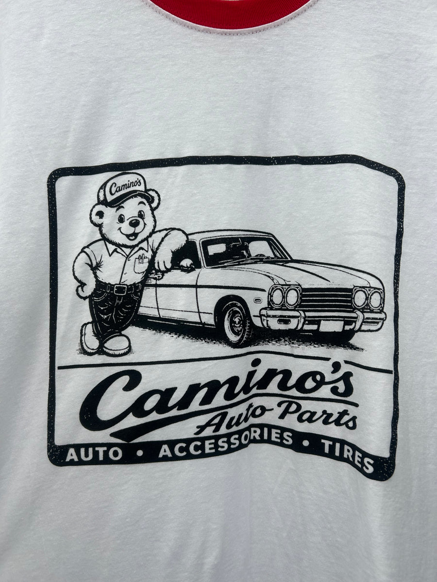Camino’s Auto Parts “No Bird Flippin” Ringer Tee