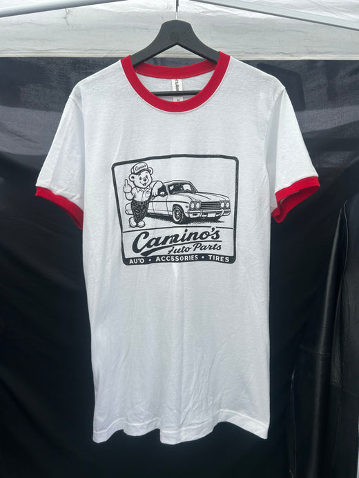 Camino’s Auto Parts “Flip The Bird” Ringer Tee