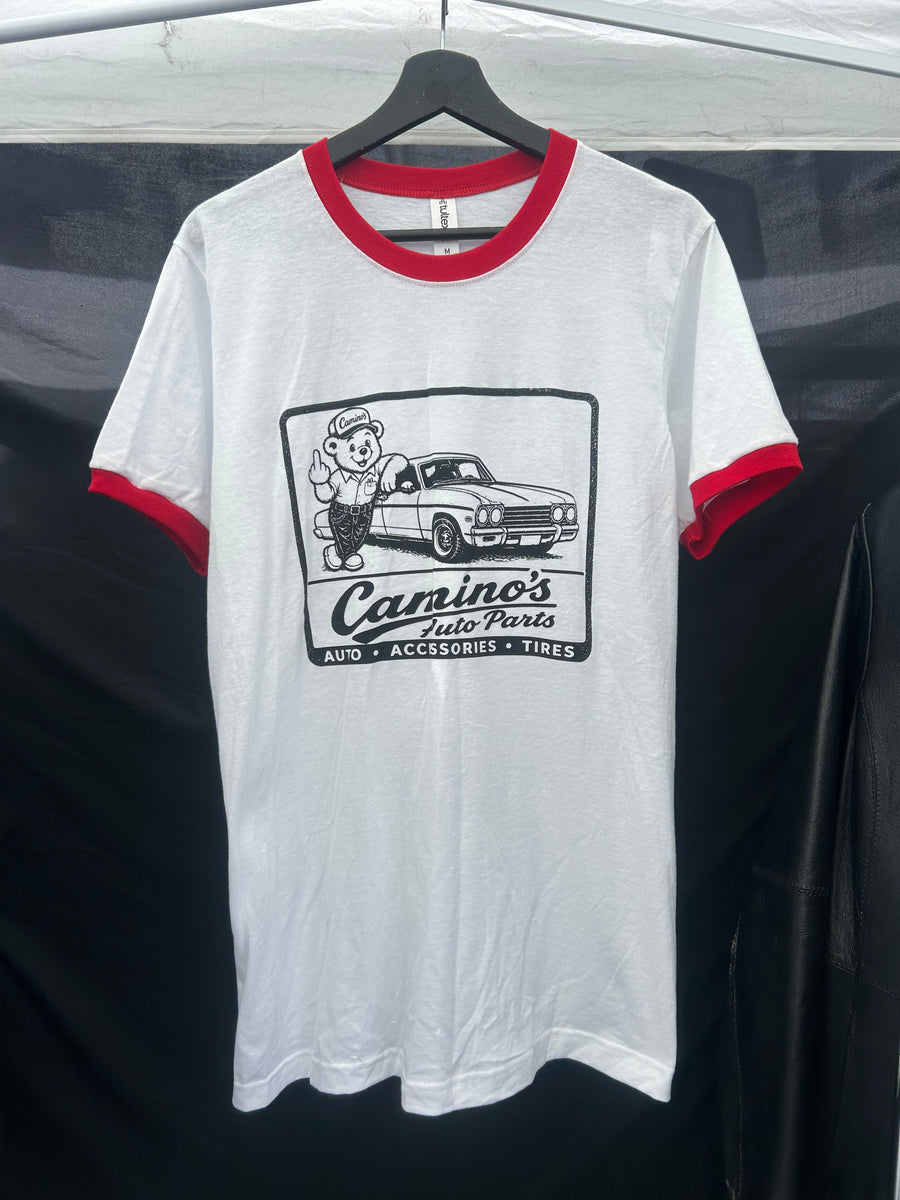 Camino’s Auto Parts “Flip The Bird” Ringer Tee