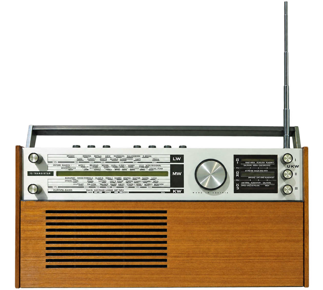 Vintage wooden FM radio