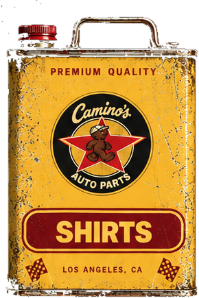 Camino’s Auto Parts SHIRTS yellow oil can