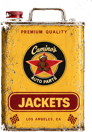 Camino’s Auto Parts JACKETS yellow oil can